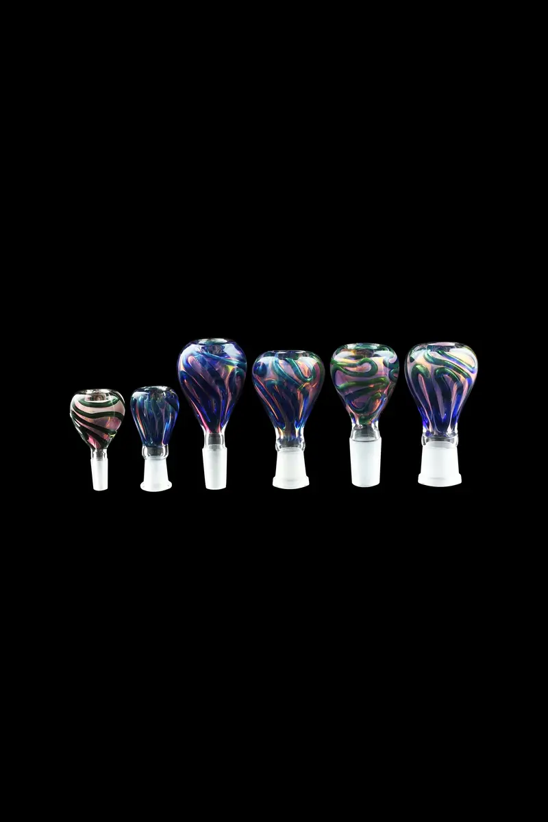 Fumed Inside-Out Glass Herb Bowl With Iridized Finish 1