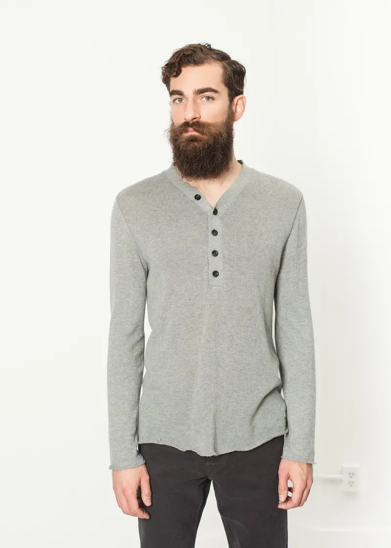 Grey Garbo Henley Top 1