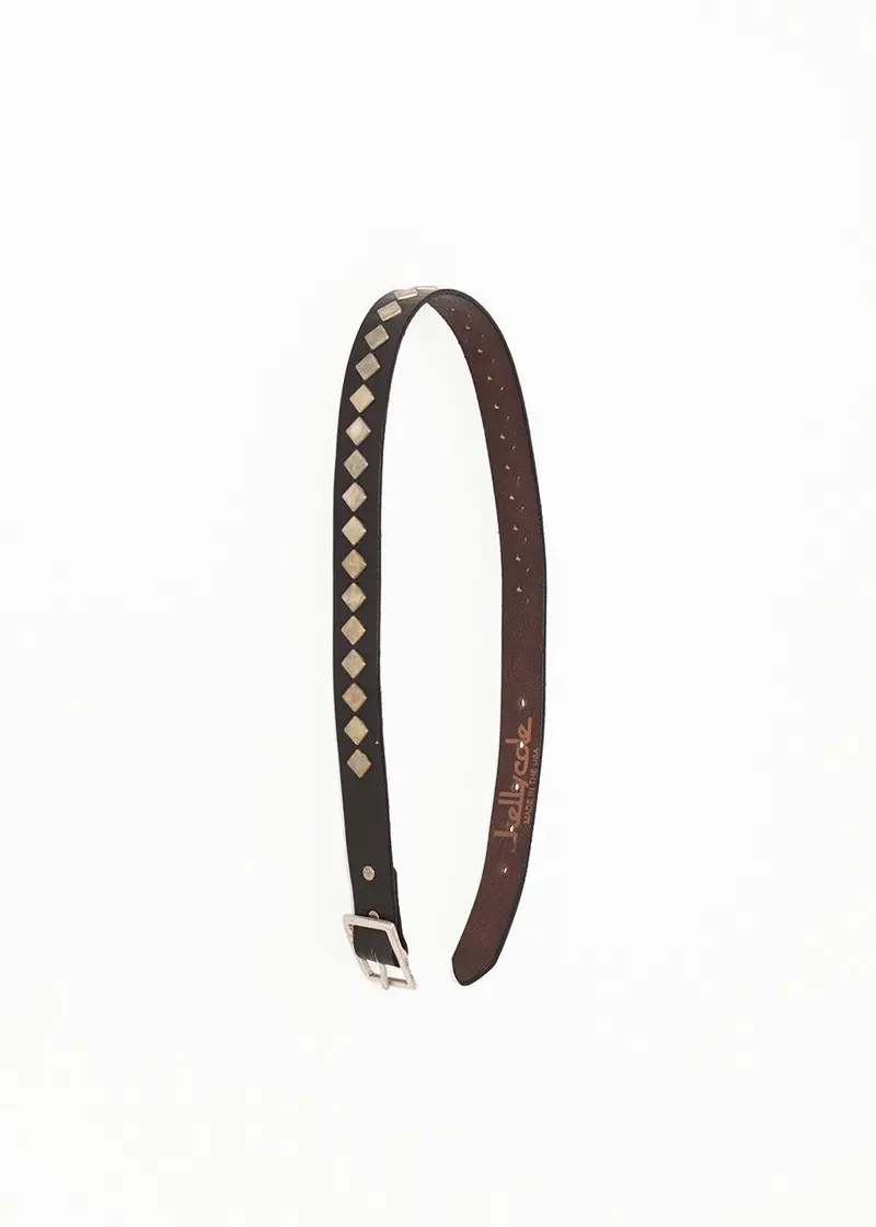 Harlequin-Print Decorative Belt – Brown 1