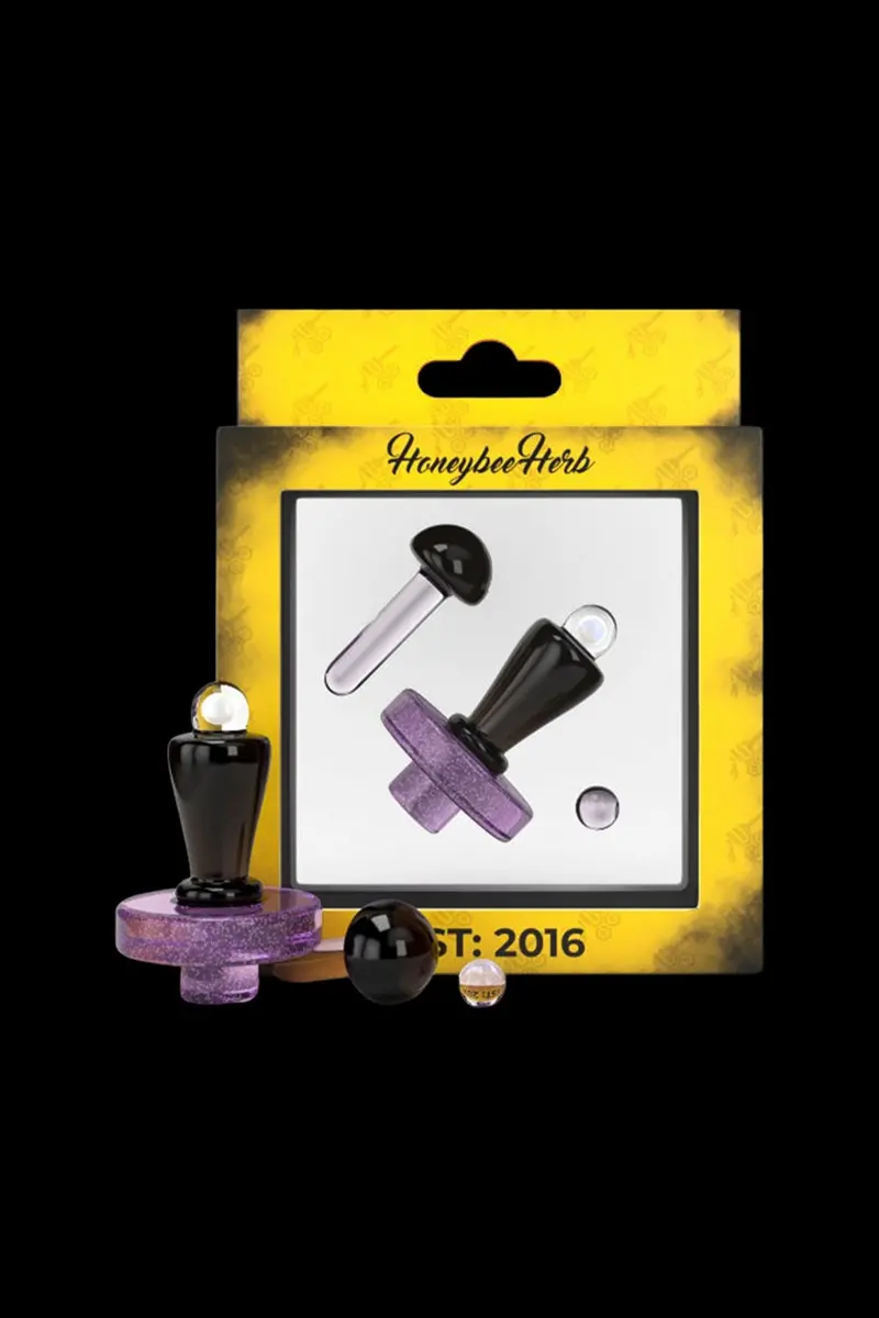 Honeybee Herb Opal Terp Slurper Set – Complete Quartz Slurper Kit With Bell Top 1