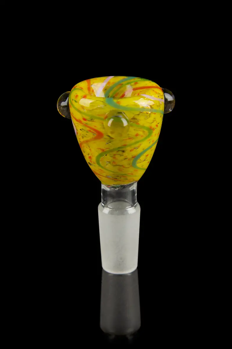 Honeybee Herb Swirled Color Flower-Shaped Glass Bowl 1