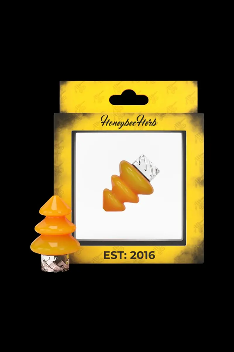 Honeybee Herb Tree Top Spinner Carb Cap – Rotating Natural-Design Lid 1