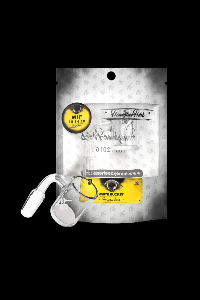 Honeybee Herb White-Line Bucker Quartz Banger – Ergonomic Bucket-Style Nail 1