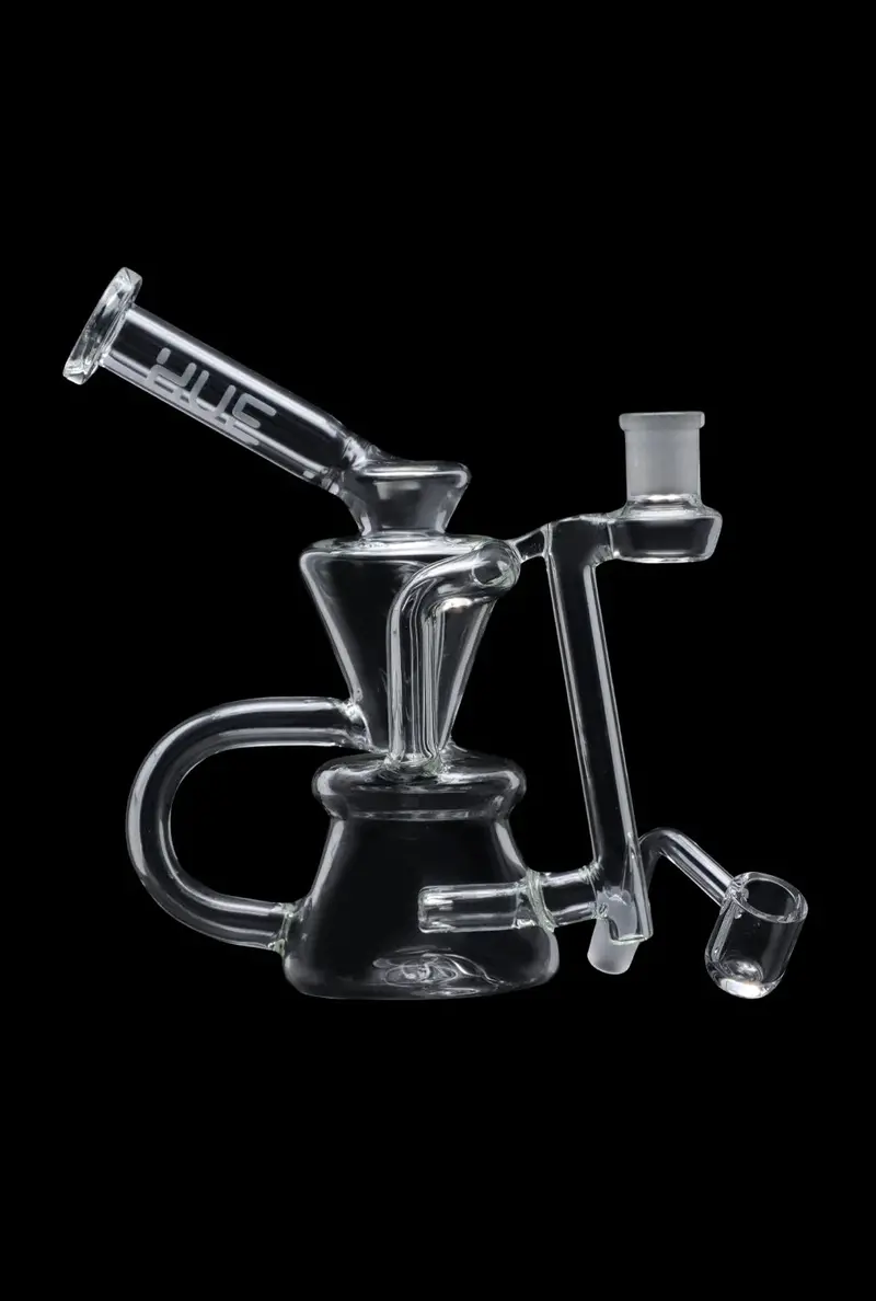 Hue Hourglass-Shaped Clear Dab Rig – 7.5-Inch Scientific Glass 1