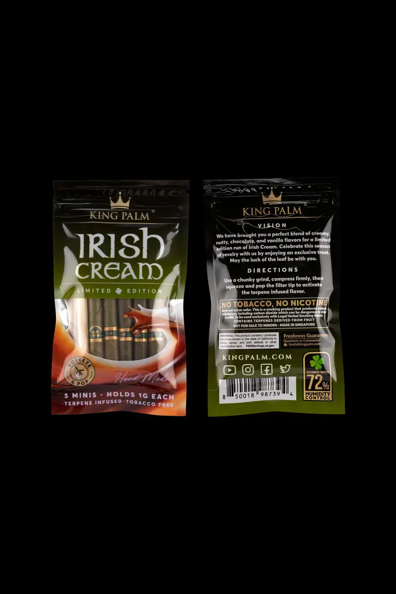 King Palm Irish Cream Flavor Pre-Rolled Leaf Tubes (5-Pack) 1