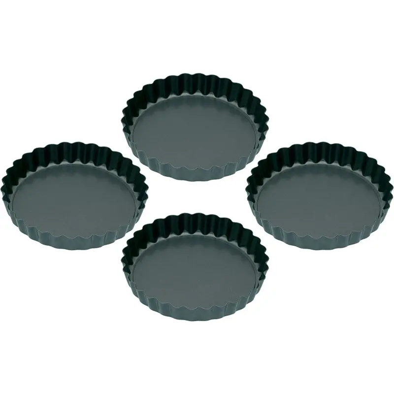 Kitchencraft Set Of Four Mini Fluted Flan Tins – Non-Stick Coating 1