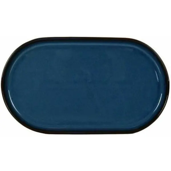 La Mediterránea Chester Blue Ceramic Oval Serving Tray – 20 Cm 1