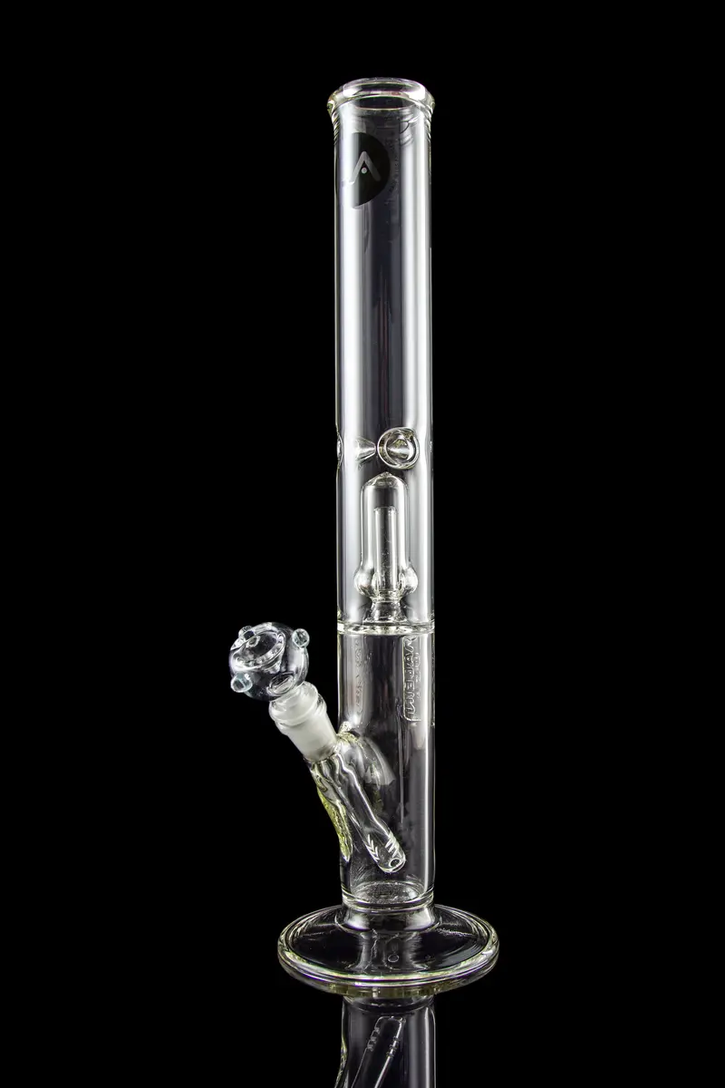 La Pipes Thick-Glass Straight Tube Bong – Showerhead Perc Option 1