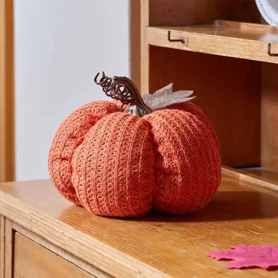 Large Pumpkin Decorative Accent – Handcrafted Fall Centerpiece 1