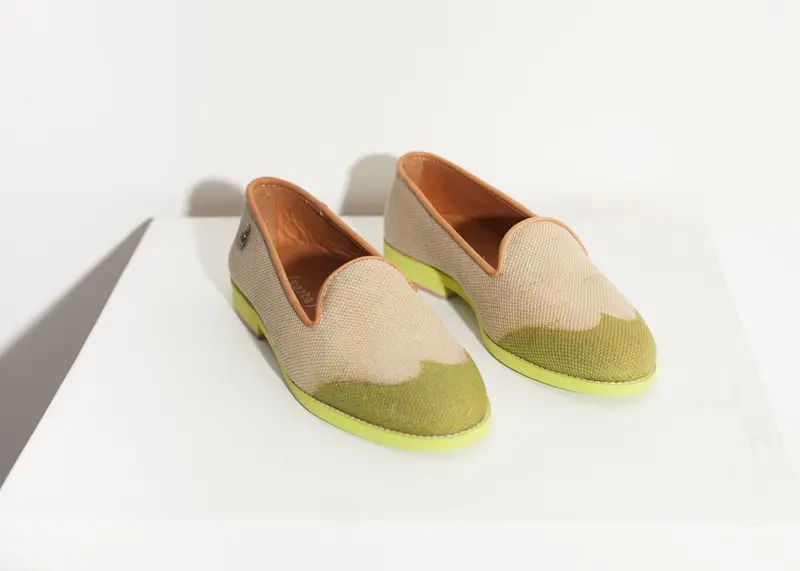 Lime Green Wingtip Loafer Shoes 1