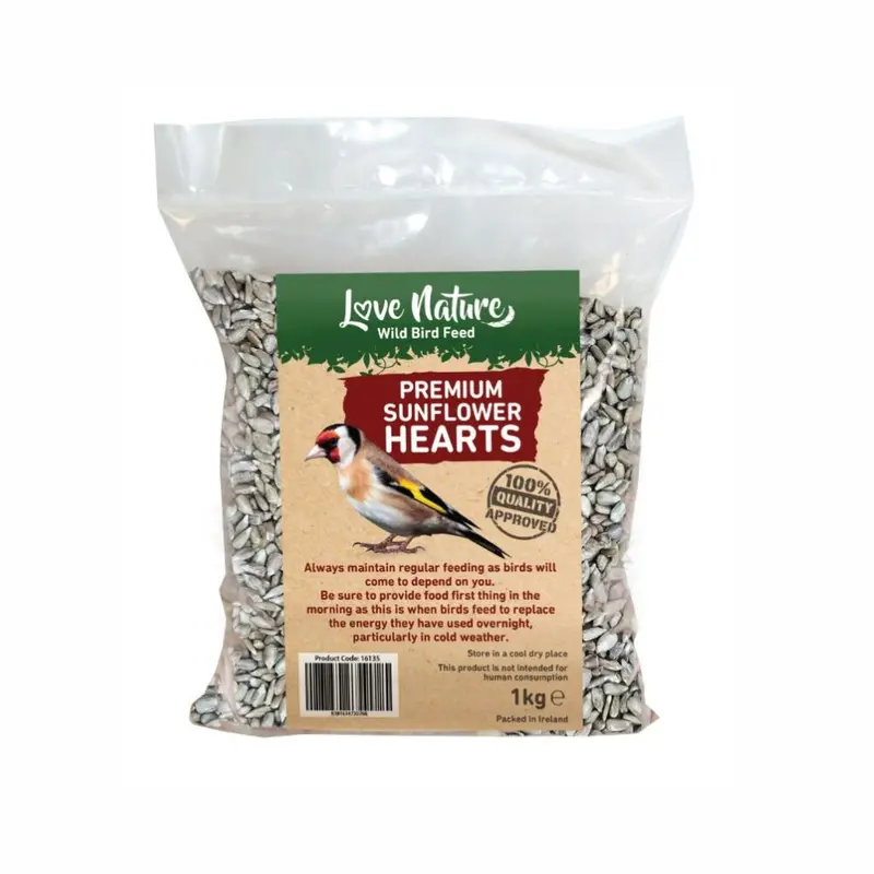 Love Nature Sunflower Hearts – 1Kg Premium Wild Bird Food, High-Energy Feed 1