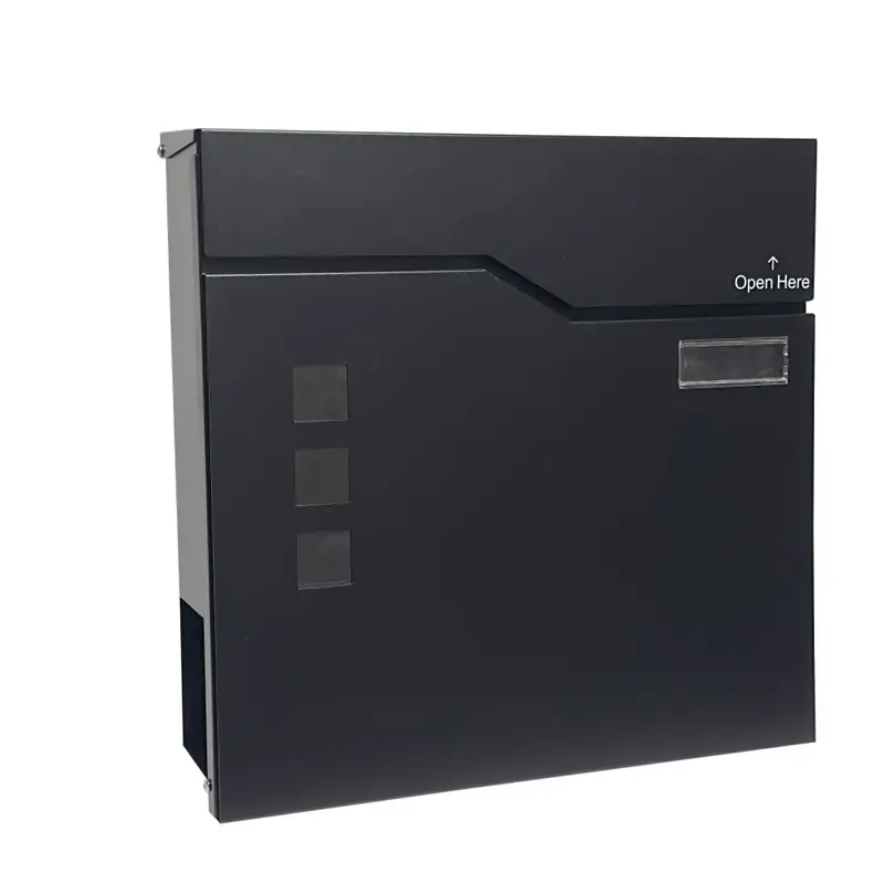 Manor Black Galvanised Steel Postbox – Traditional Floor-Mounted Letterbox 1