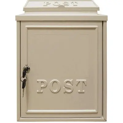 Manor Cream Cast Aluminium Letterbox – Freestanding Or Wall-Mounted 1