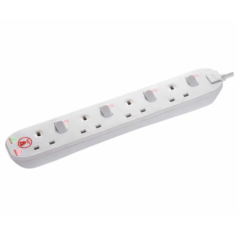 Masterplug 4-Way 2-Metre Extension Lead With Individual Switches & Led Indicators 1