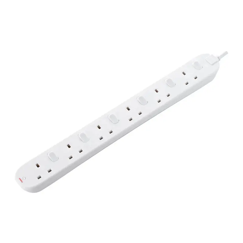 Masterplug 6-Socket 2M Extension Lead – Independent Switches & Power Leds 1