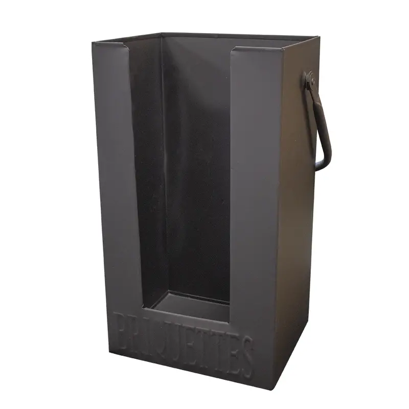 Matt Black Traditional Briquette Storage Holder – Vintage-Inspired 1