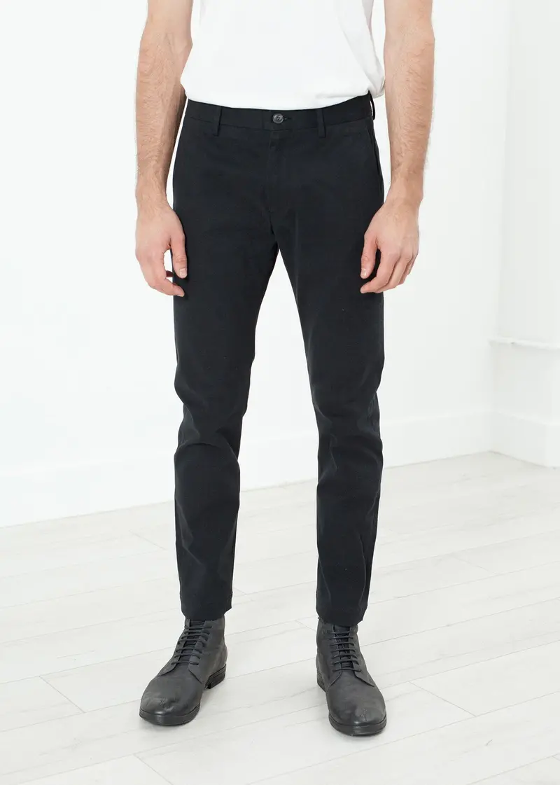 Men’S Black Slim-Fit Chino Trousers 1
