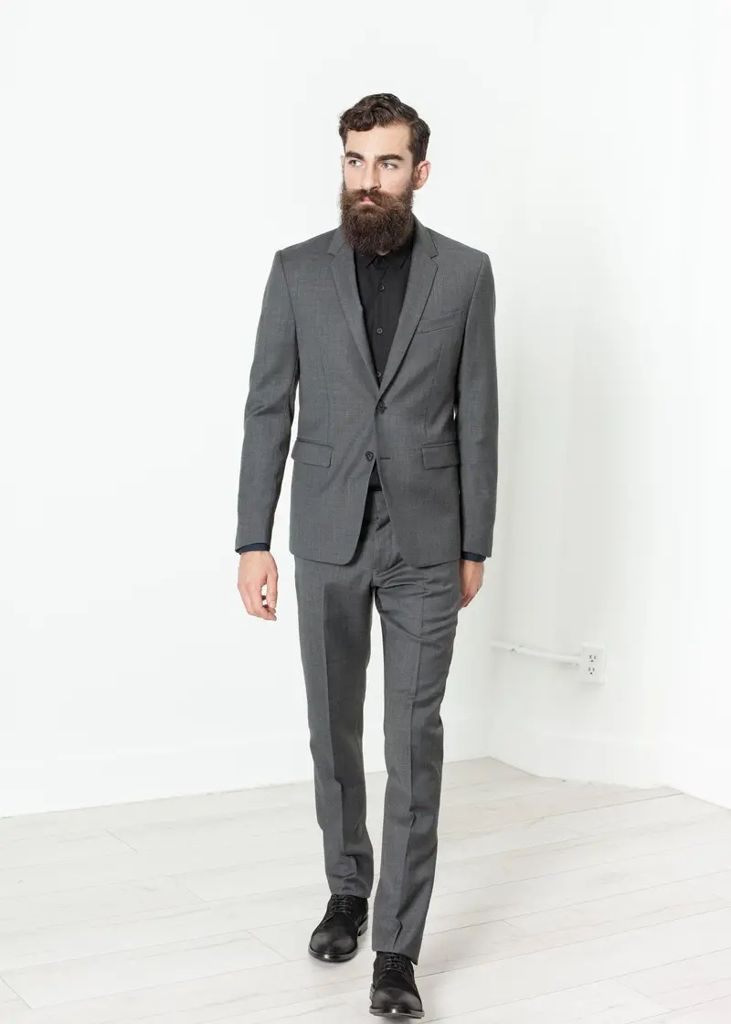 Men’S Grey Two-Piece Suit Set 1