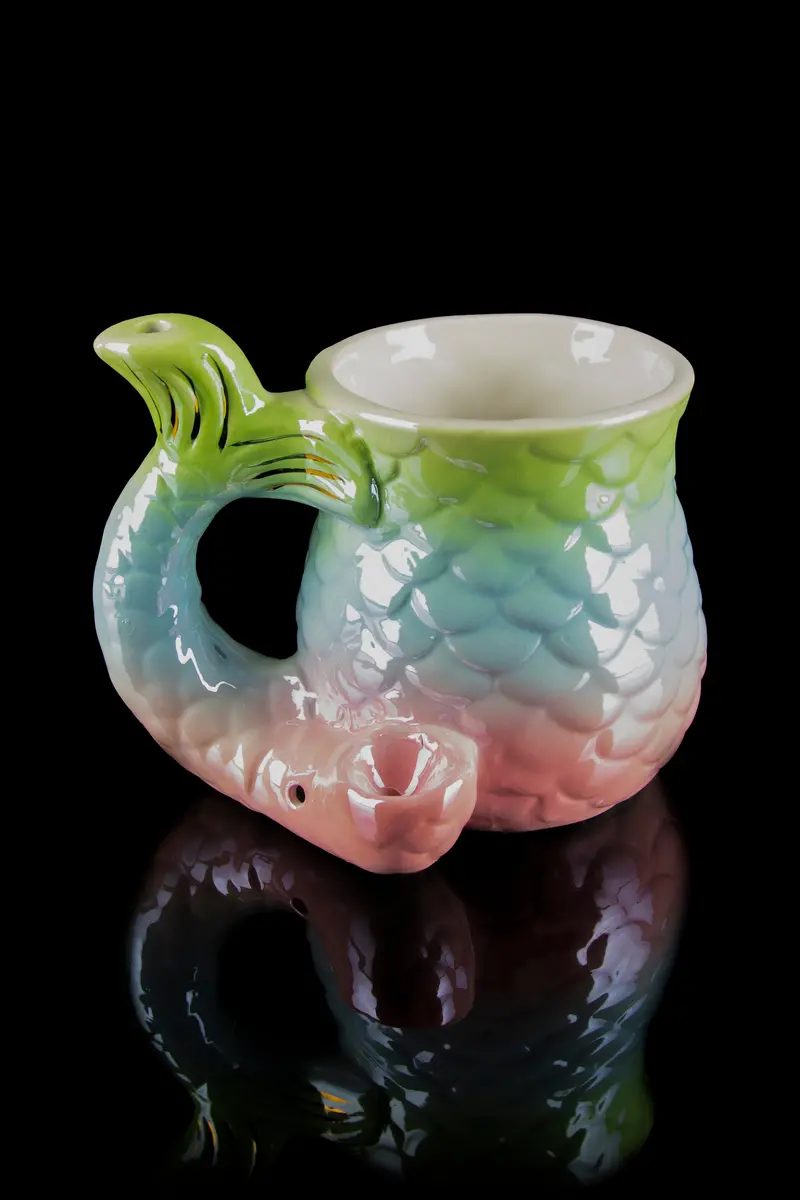 Mermaid Tail Ceramic Mug Pipe – Roast & Toast Ocean Theme 1
