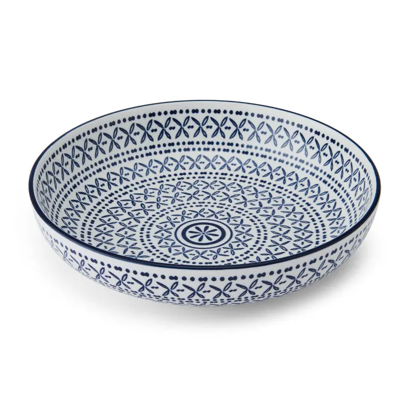 Mikasa Blue Mediterranean Pasta Bowl – Handcrafted Ceramic Servingware 1