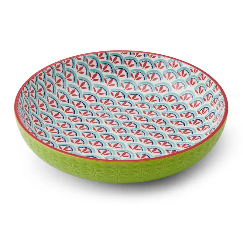 Mikasa Geometric Line Ceramic Pasta Bowl – Modern Stoneware Design 1