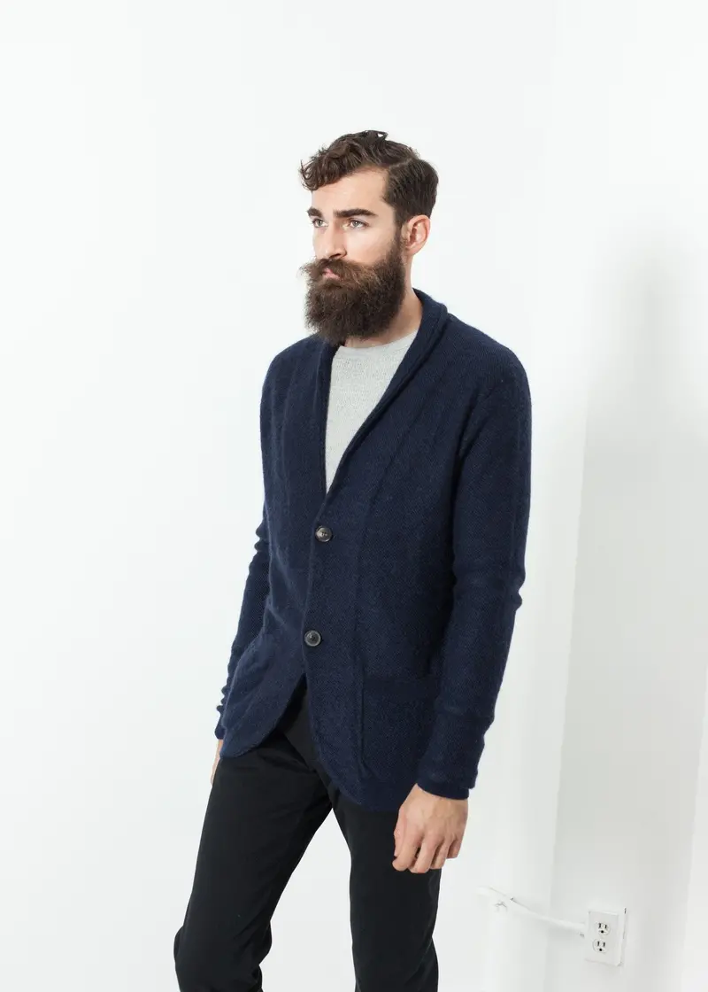 Mohair-Blend Textured Cardigan 1