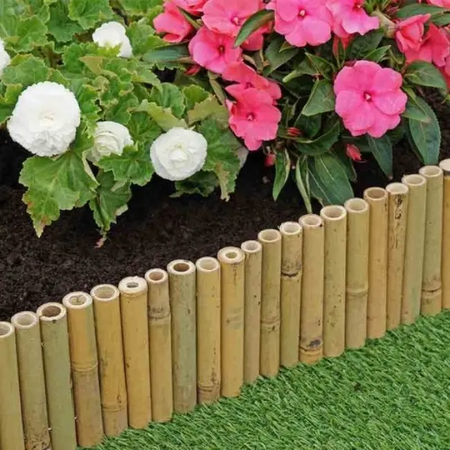 Natural Bamboo Lawn Edging – 30 Cm H × 1 M L Landscape Border 1