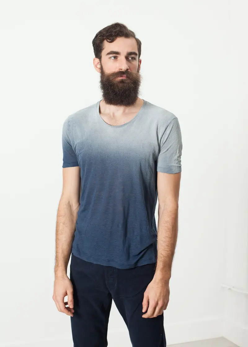 Navy Overprint Graphic T-Shirt 1