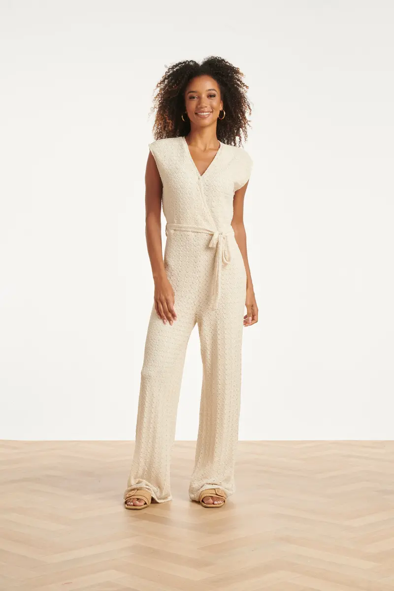 Off-White Structured Jumpsuit With Cinched Waist 1