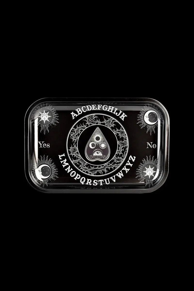 Ouija Board-Themed Metal Rolling Tray – Etched Design 1