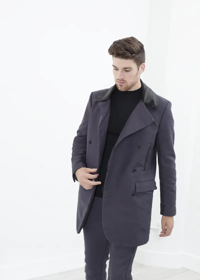 Phantom Gray Taban Minimalist Wool Coat 1