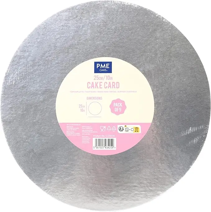 Pme Silver Round Cake Boards – Pack Of 5, 10 Inch (25 Cm) 1