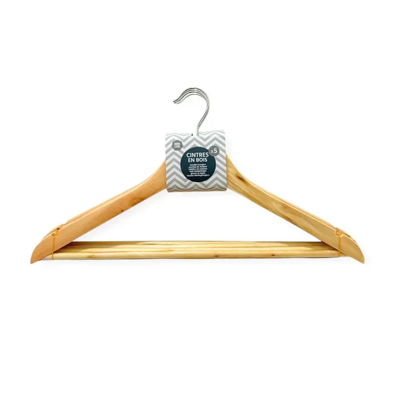Premium Wooden Clothes Hangers – Pack Of 5 1