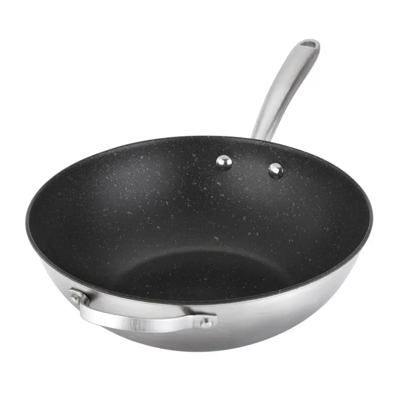Prestige Scratch-Guard Non-Stick Stainless Steel Wok – 29Cm 1