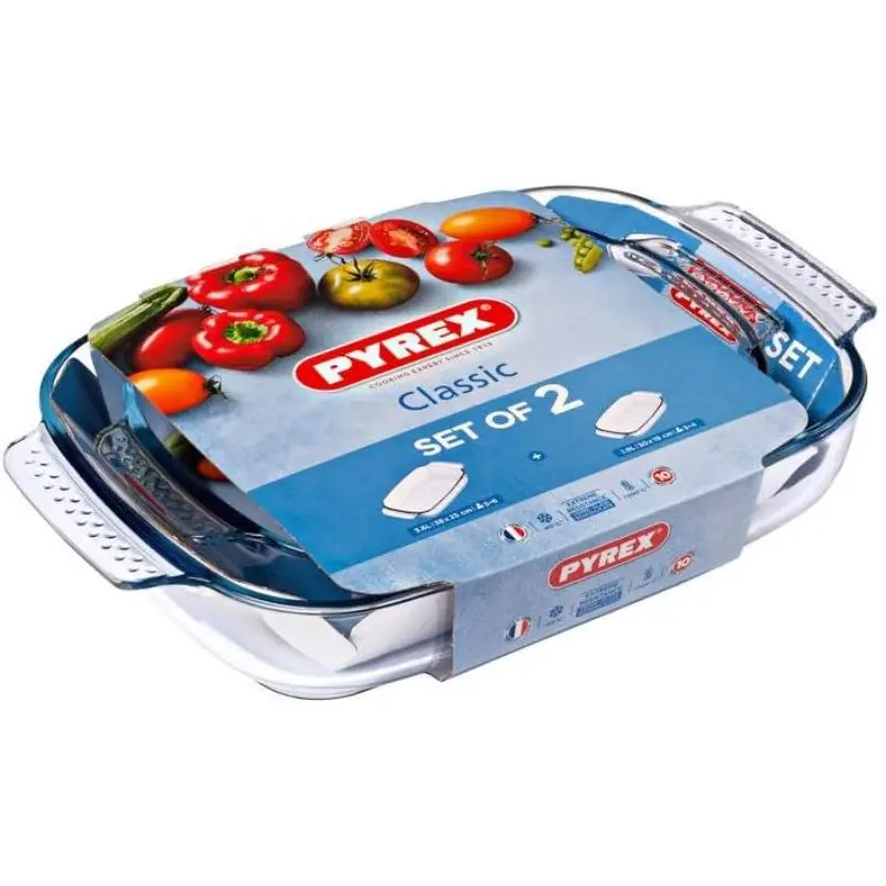 Pyrex Classic Rectangular Glass Roasting Dish Set (2-Pack) 1
