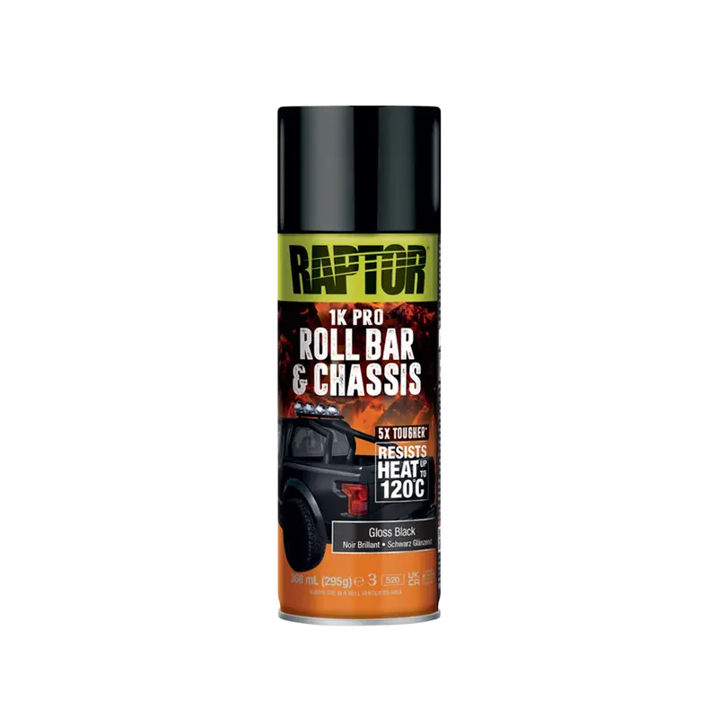 Raptor High Heat 1K Pro Roll Bar & Chassis Paint – Satin Black Finish 1
