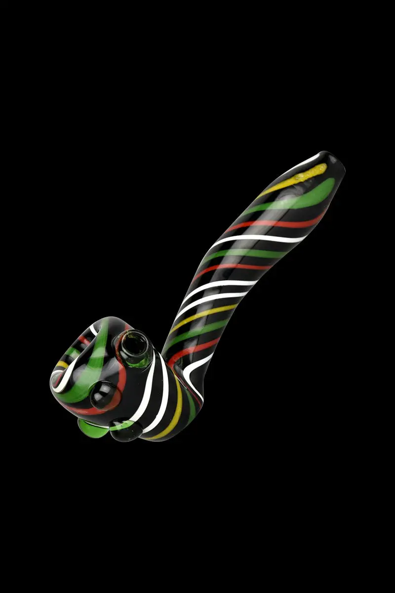 Rasta Candy Cane–Swirl Black Hand Pipe 1