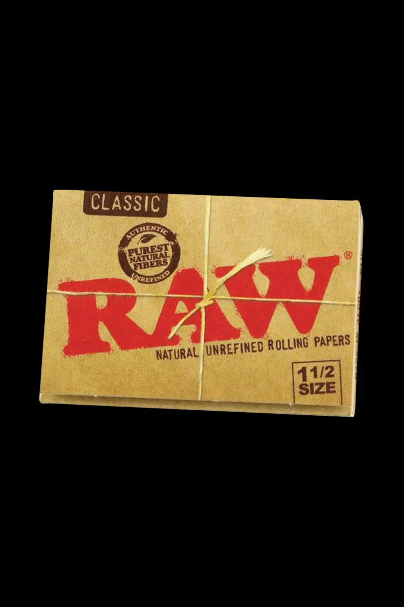 Raw Classic 1.5-Inch Unbleached Rolling Papers – 25-Pack Bulk 1