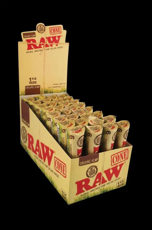 Raw Organic Hemp 1¼" Pre-Rolled Cones – 32-Pack Sustainable Rolling Solution 1