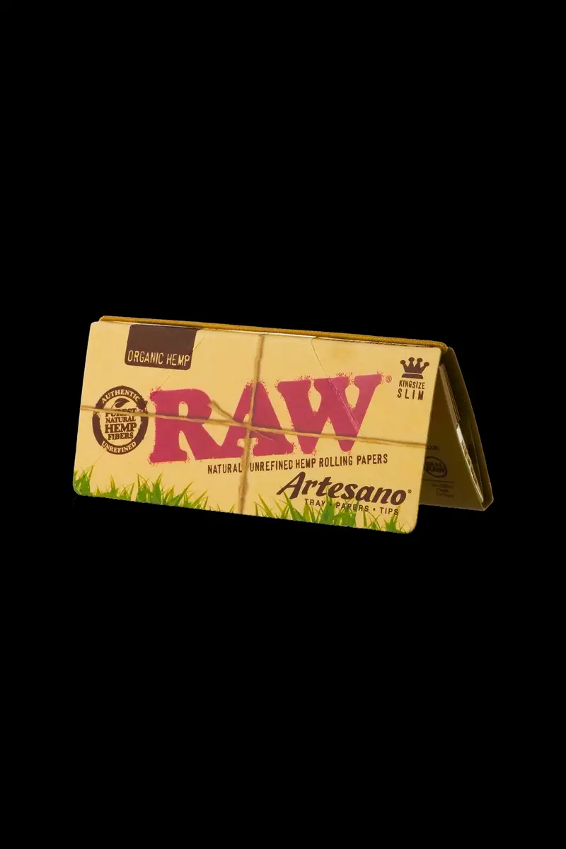 Raw Organic Hemp Artesano King Size Slim Rolling Papers With Tips 1