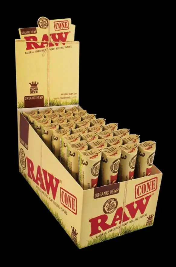 Raw Organic Hemp Kingsize Pre-Rolled Cones – 32-Pack 1