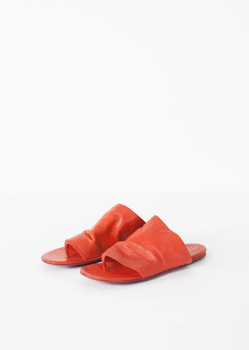 Red Arsella Strappy Flat Sandals 1