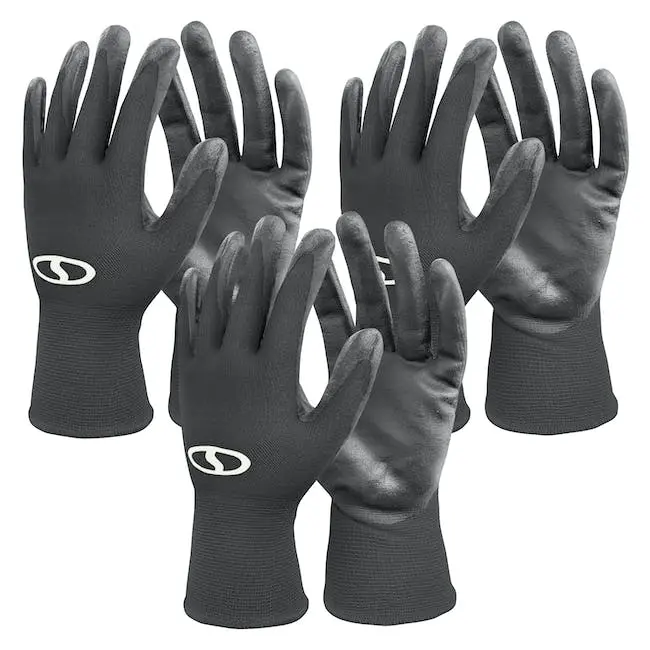 Refurbished Sun Joe Ggnp-S3-Blk Reusable Nitrile-Palm Work Gloves – Set Of 3 (Black) 1