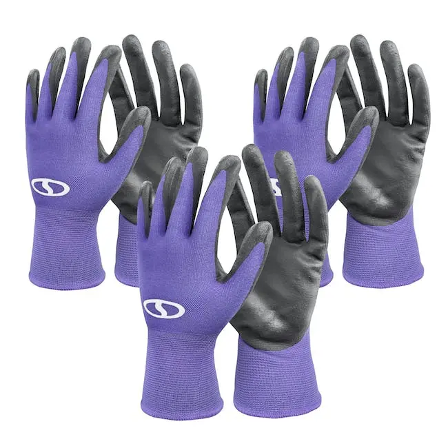 Refurbished Sun Joe Ggnp-S3-Prp Reusable Nitrile-Palm Work Gloves – Set Of 3 (Purple) 1