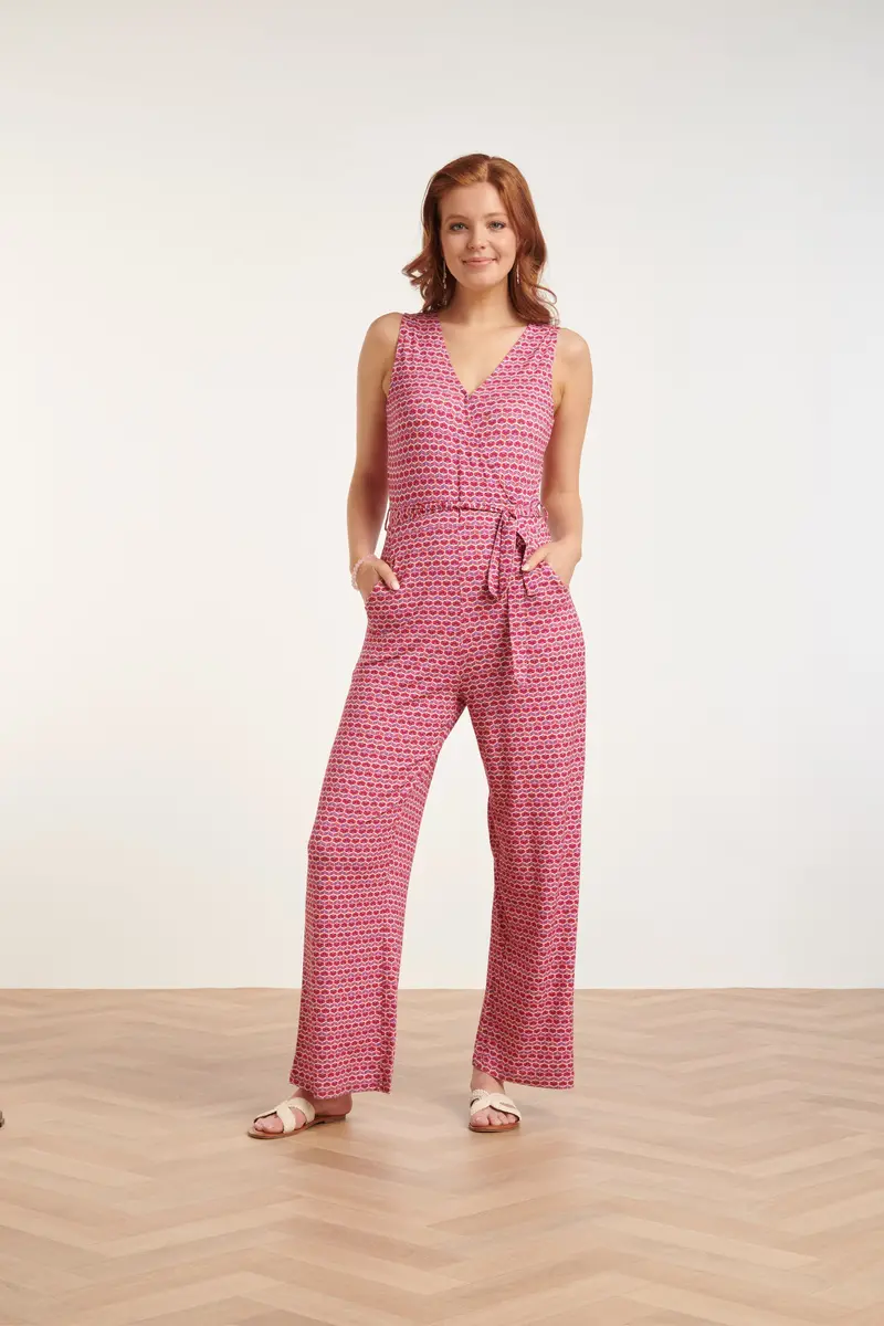 Retro Graphic Wide-Leg Jumpsuit In Multicolor Palette | Style 24444 1