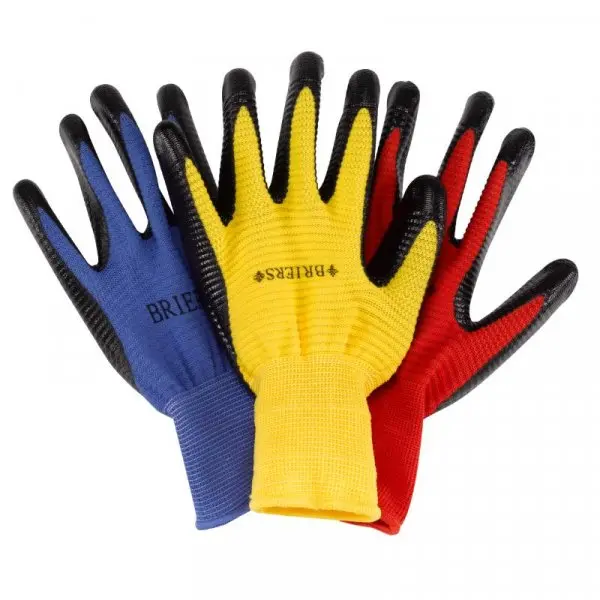 Ribbed Smart-Grip Garden Gloves Triple Pack – Large 1
