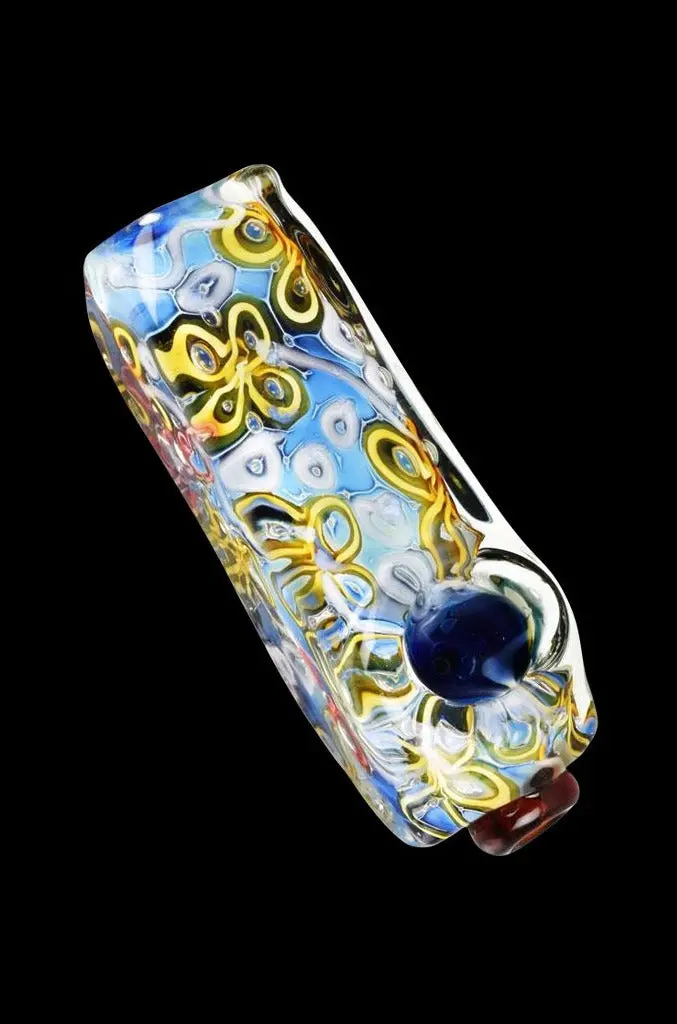 River Flowers Square-Shaped Glass Hand Pipe 1