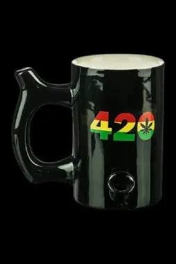 Roast & Toast Large Og Ceramic Pipe Mug – 420 Rasta Design 1