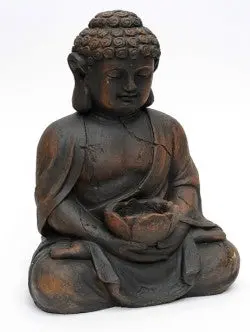 Roman-Style Resin Buddha Statue With Integrated Candle Holder – Weatherproof Finish 1