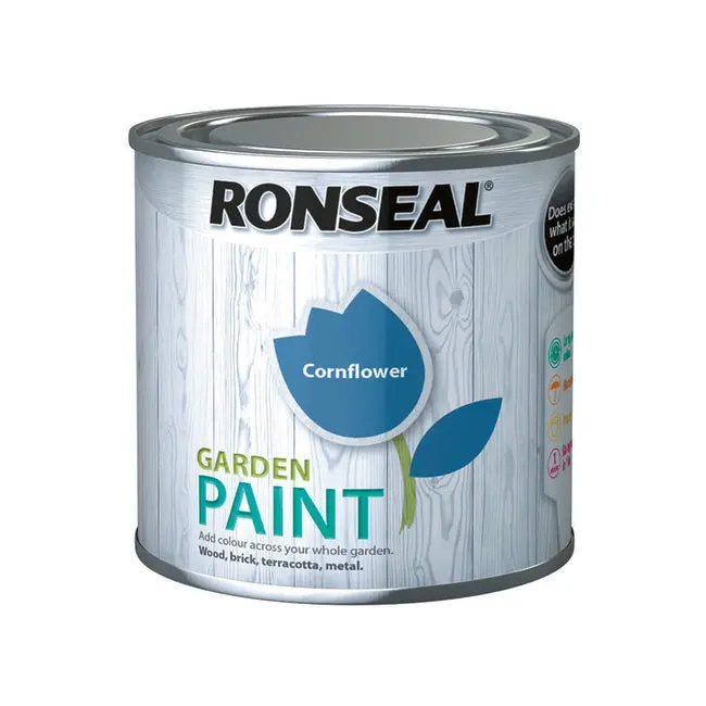 Ronseal Garden Paint – Cornflower, 250Ml Pastel Outdoor Paint 1